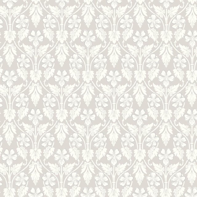 SAMPLE - Boråstapeter Nora Wallpaper In Grey For Sale