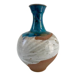 Large Vintage Handmade Art Pottery Studio Vase For Sale