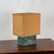 Unique welded and patinated bronze table lamp in the style of Harry Bertoia, showcasing an organic sculptural form with a...