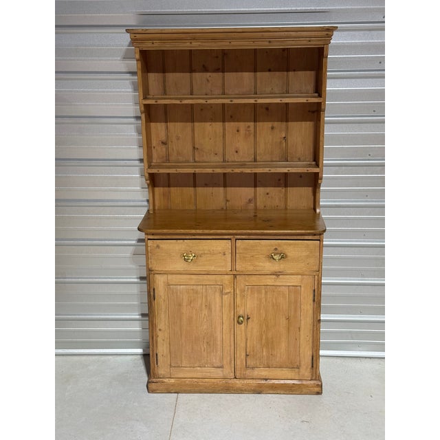 Victorian Antique Pine Two Piece Dresser From England For Sale - Image 3 of 18