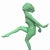 Metal Frankart Style Art Deco Dancing Nymph Green Spelter Metal Statue For Sale - Image 7 of 8