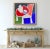 Bold, bright, primitive, colorful shapes form a distorted, abstracted, table-scape. This unique piece will compliment any...