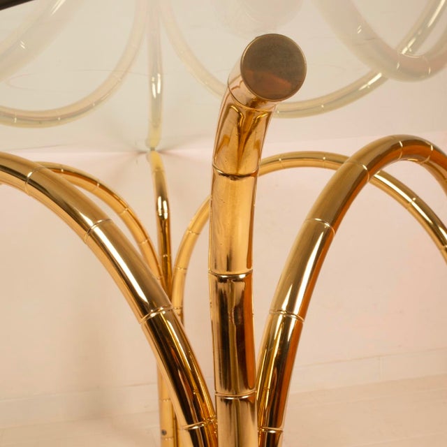 Italian Crystal and Brass Table, 1970s For Sale - Image 10 of 15