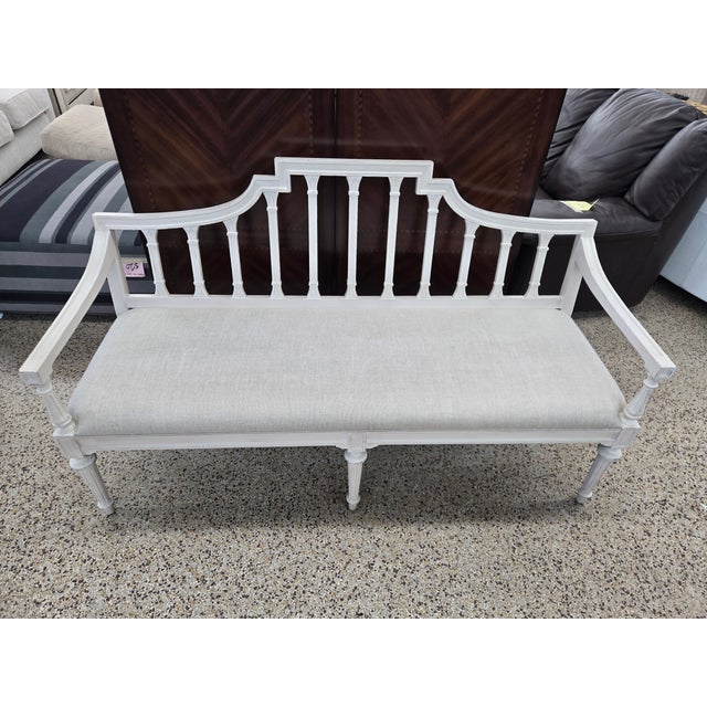 Painted Gustavian Style Settee sold as found in very good vintage condition showing only minimal wear to frame with a...