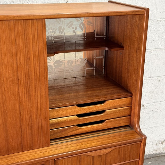 Brown Large Vintage Danish Modern Teak Credenza or Highboard, Circa 1960s Mid Century For Sale - Image 8 of 13