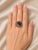 Art Deco Late 20th Century 18K White & Blackened Gold Designer Champagne Diamond Sapphire Wide Band Ring For Sale - Image 3 of 3