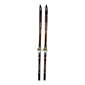 Vintage Hickory Wood Ski Set by Asnes Made in Norway - Set of 2