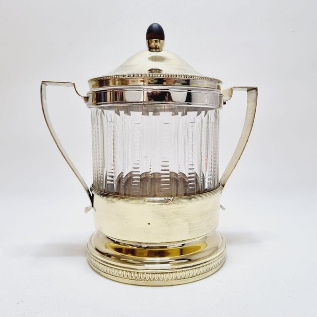 Large Art Nouveau Lidded Containers with Glass Inserts, 1890s, Set of 2 For Sale - Image 6 of 15