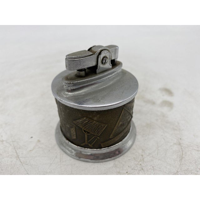 Mid-Century Modern 1950s Chrome and Brass Johnny DC Comic Superman Table Lighter For Sale - Image 3 of 4