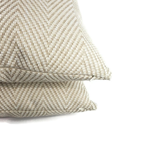 2020s Kravet Bow Herringbone in Sand Pillow Cover For Sale - Image 5 of 7