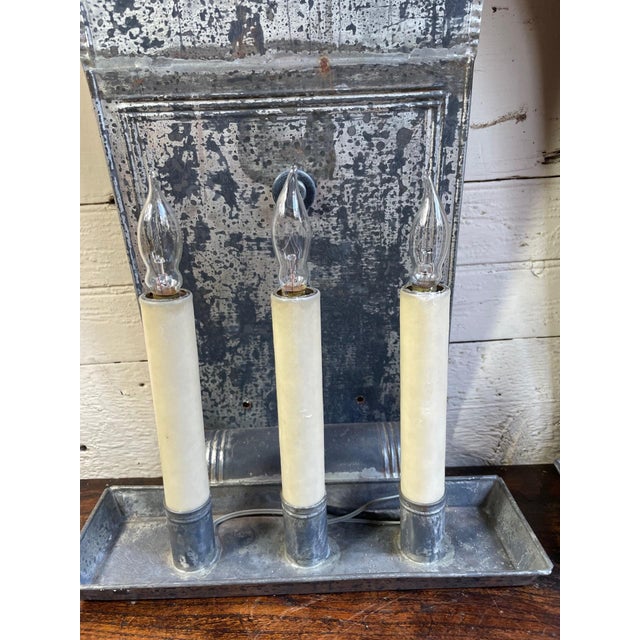 Pair of Late 20th Century Distressed Tin Sconces For Sale In Boston - Image 6 of 6