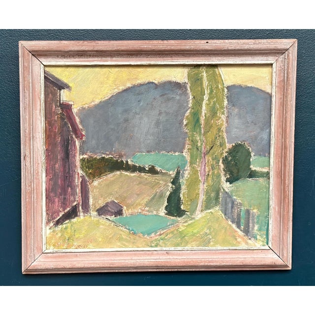 Original Swedish Gouache – “Landskap 1966” by John Hedman – Vintage & Framed – 52 × 44 cm (20.5" × 17.3") A classic...
