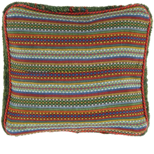 This Gabbeh pillow is made of high-quality LAMBS WOOL The piece was crafted with good workmanship. Gabbeh rugs are made by...