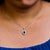 14K White Gold Oval Blue Sapphire and 3/4 Cttw Diamond Halo Pendant Necklace For Sale - Image 4 of 5