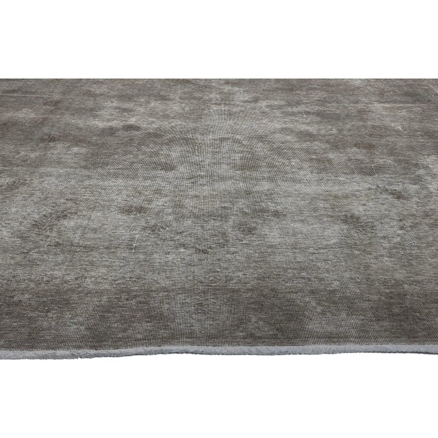Mid 20th Century Vintage Distressed Gray Rug - 08'09 X 11'04 For Sale - Image 4 of 10