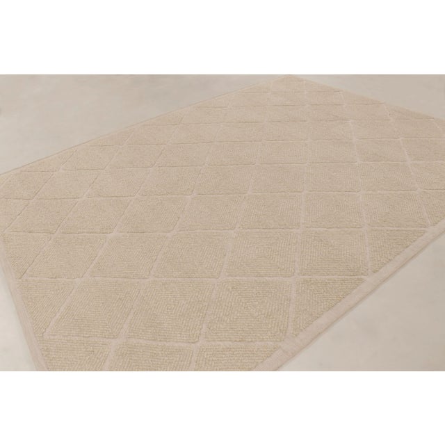 Mid-Century Modern Contemporary Scandinavian Style Wool Rug in Beige by Rug & Kilim, India For Sale - Image 3 of 10