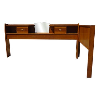 Vintage Light Oak Headboard, 1970s For Sale