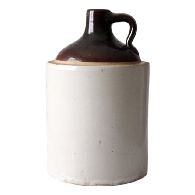 Antique Stoneware Jug With Brown Glaze For Sale