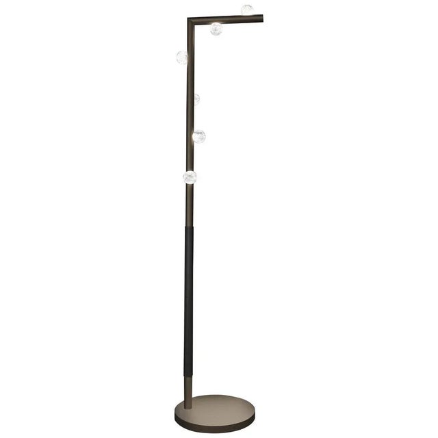 Demetra Floor Lamp in Brushed Burnished Metal by Alabastro Italiano For Sale - Image 4 of 4