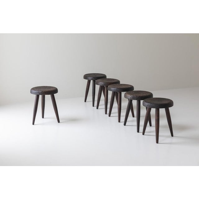 Stools in the style of Charlotte Perriand, France, 1960s, Set of 6 For Sale - Image 15 of 16