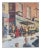 Market Day, British Street Scene, Oil on Canvas For Sale