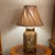 Vintage Chinoiserie Hexagonal Reverse-Painted Glass & Brass Table Lamp For Sale - Image 11 of 15