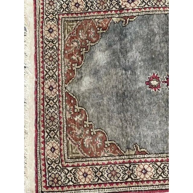 Small Vintage Turkish Kayseri Silk & Cotton Rug For Sale - Image 3 of 16