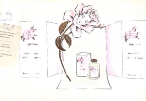 Lanvin of Paris Original Circa 1950s Advertising Watercolor Artwork