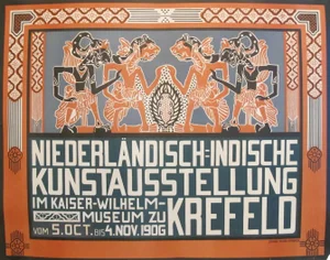 1906 Dutch Poster, Niederlandisch Indische Kunstausstellung
