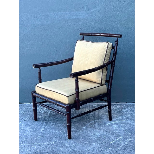 Vintage Vanguard Carved Bamboo Lounge Chair For Sale - Image 10 of 12