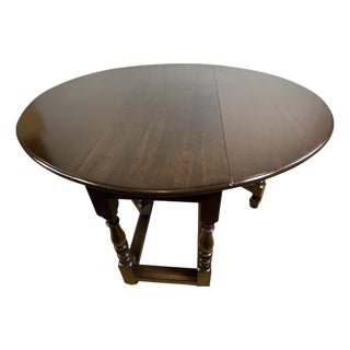 Jacobean Revival Oak Gate Leg Drop Leaf Table, 1900s For Sale
