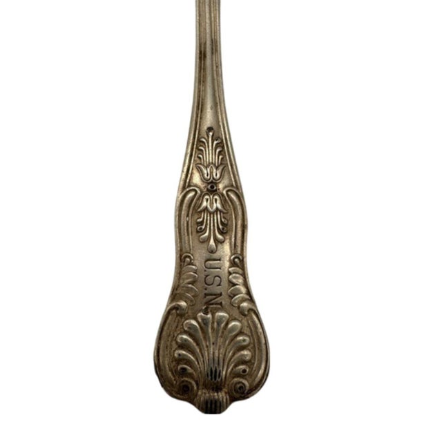 Mid 19th Century Queen Victoria Art Deco Sheffield England Serving Spoon For Sale - Image 4 of 5