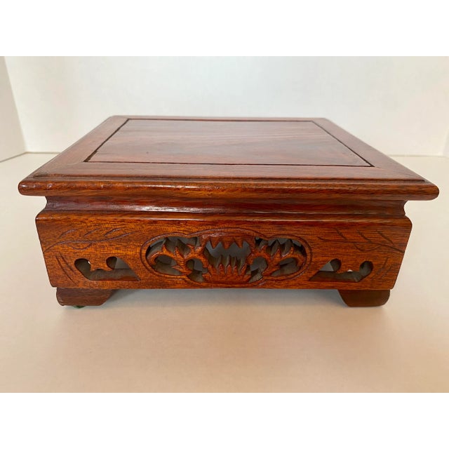 Mid 20th Century Chinese Carved Wood Display Stand Platform