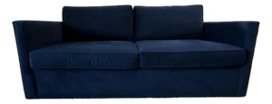 West Elm Harris Queen Sleeper Sofa in Ink Blue Performance Velvet