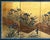 Elegant Japanese painted 4-panel byobu (folding screen) on gold leaf style background by Taizan (対山). Signed and sealed by...