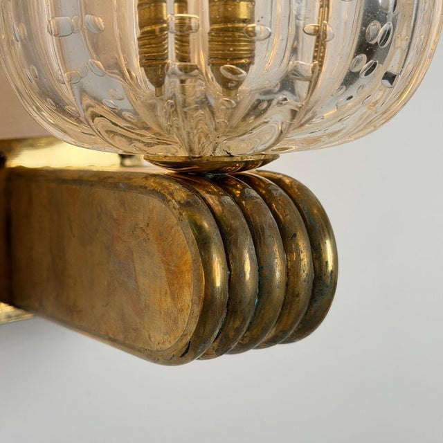 Art Deco Tulip Glass Wall Sconces by Ercole Barovier, 1940s, Set of 3 For Sale - Image 11 of 18