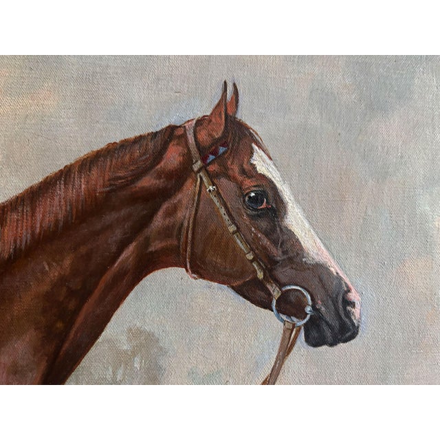 1961 "Sweet Solera" Large Vintage Equestrian Horse Painting Oil on Canvas by Juliet McLeod For Sale - Image 4 of 14