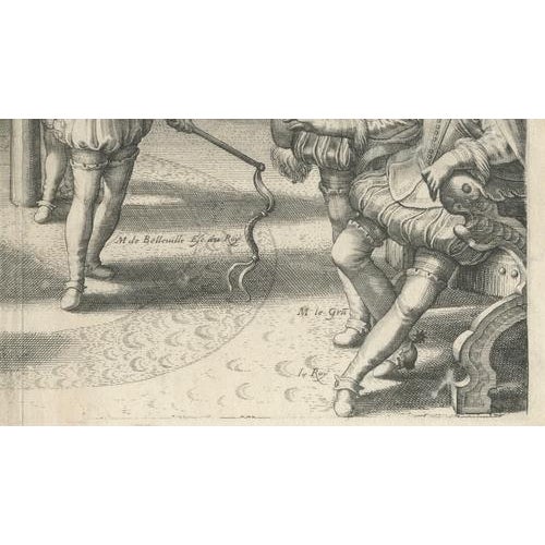 Paper Crispin de Passe the Younger, Royal Equestrian Illustration of Le Maneige Royal, France, 1666, Engraving For Sale - Image 7 of 10