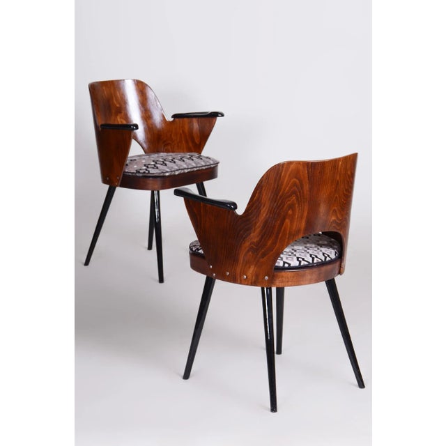 1950s Set of Mid-Century Armchairs in Beech attributed to Oswald Heardtl, 1950s For Sale - Image 5 of 10