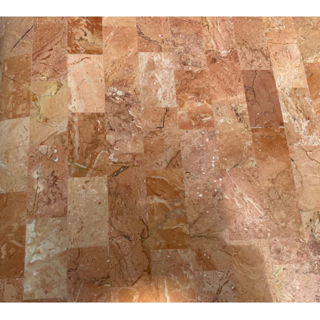 Brown Karl Springer Style Tessellated Marble Wing Console For Sale - Image 8 of 9