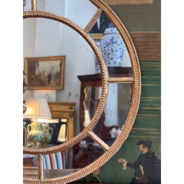 English 18th Century George III Giltwood Circular Mirror For Sale - Image 3 of 9