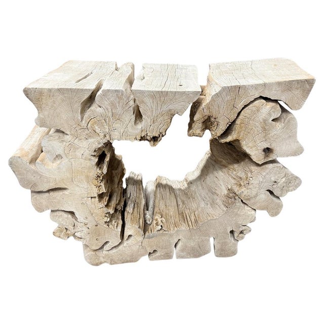 2010s Andrianna Shamaris Bleached Organic Wood Console Table For Sale - Image 5 of 18