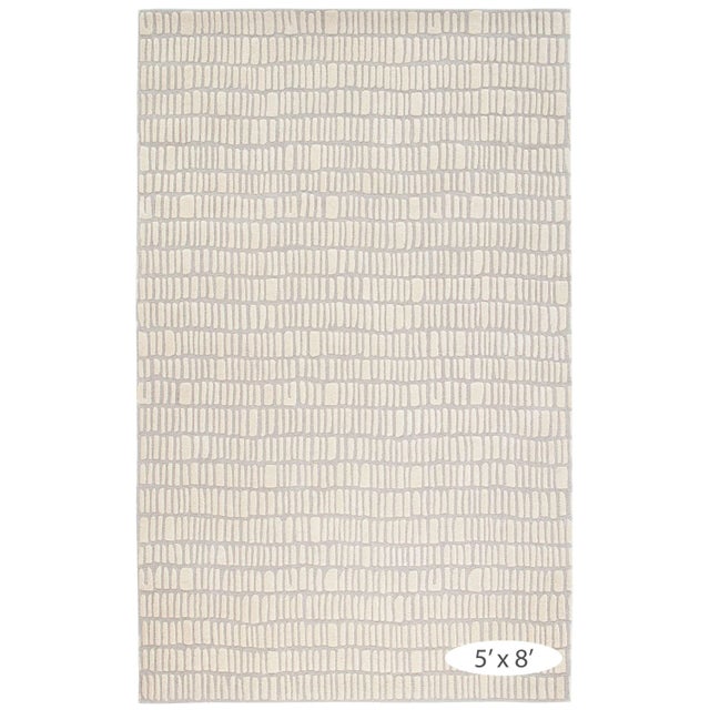 Dash & Albert Marie Flanigan for Dash & Albert Roark Ivory Tufted Wool Rug, 3' x 5' For Sale - Image 4 of 5