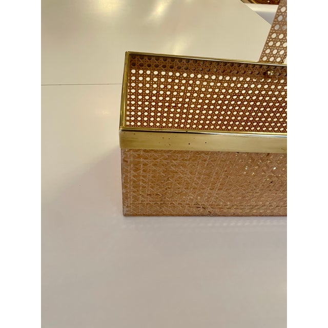 Beige Storage Basket in Viennese Wickerwork in the style of Gabriella Crespi, Italy, 1970s For Sale - Image 8 of 10