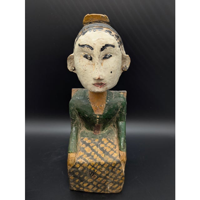 Antique Javanese Folk Art "Loro Blonyo" Wedding Statues For Sale - Image 4 of 9