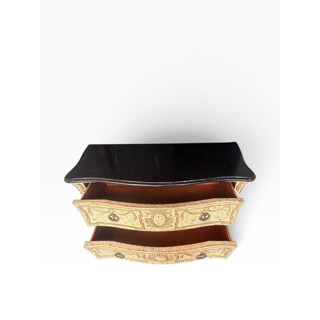 Vintage French Provincial Rococo Style Console Table With Black Top For Sale - Image 4 of 15