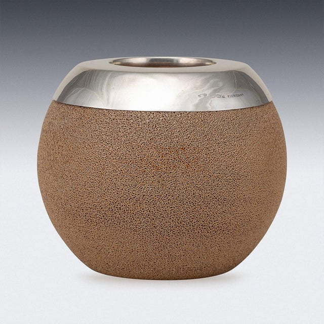 20th Century English Silver-Mounted Ceramic Match Striker from Royal Doulton, 1910s For Sale - Image 9 of 12