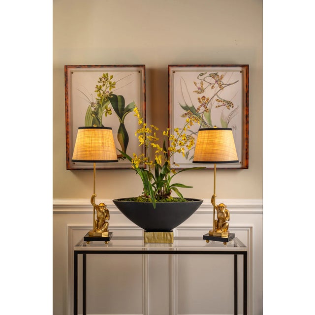 Port 68 Jamaica Monkey Accent Lamp with Raffia Shade, Set of 2 For Sale - Image 4 of 7