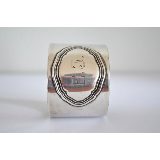 Antique 800 Silver Napkin Ring with Monogram, 1900s For Sale - Image 3 of 6