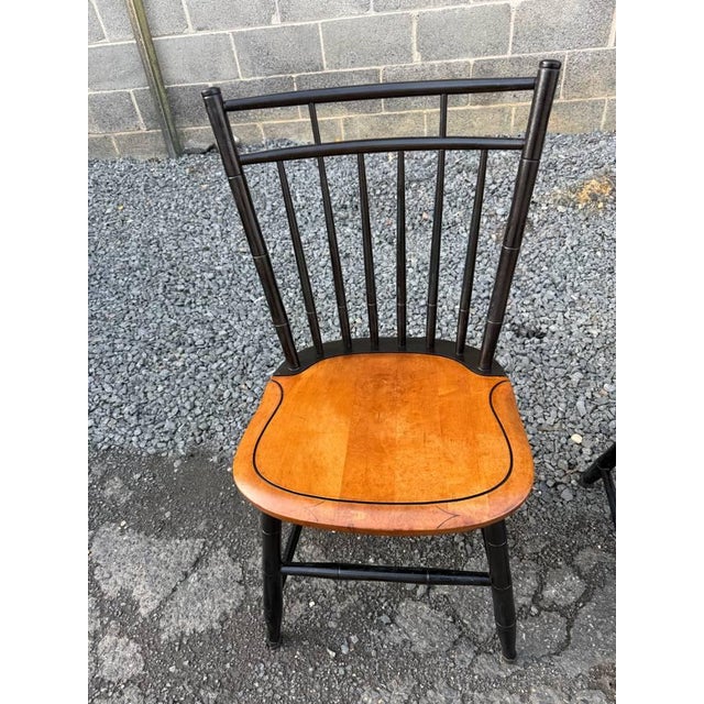 Wood Late 20th Century Set of 4 Attributed toHitchcock Birdcage Dining Side Chairs For Sale - Image 7 of 17